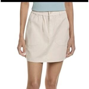 Michael Stars Mini Skirt Light Khaki Cement Stretch Twill Medium NWT